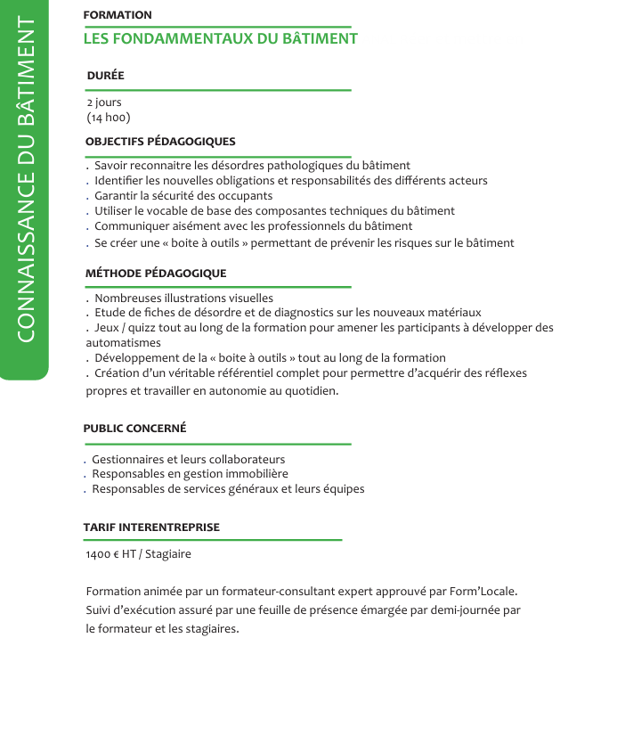 Programme détaillé – Formation fondamentaux du bâtiment contenu du programme formation bâtiment bases chantier et rénovation